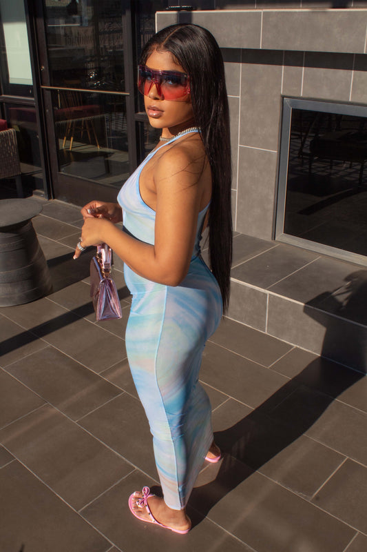 Giving Colors Sexy Sheer Dress