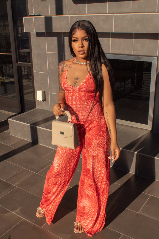 Tempting Snakeprint Sexy Jumpsuit