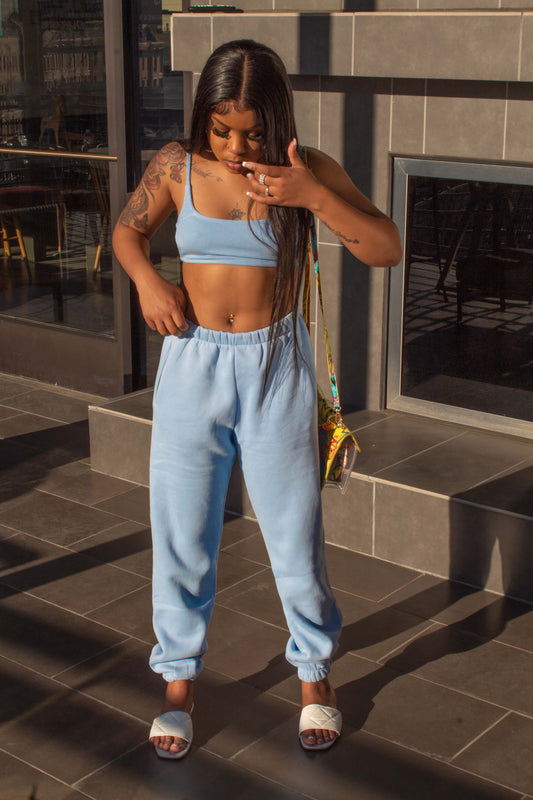 Sky Blue Sexy 2 Piece Set